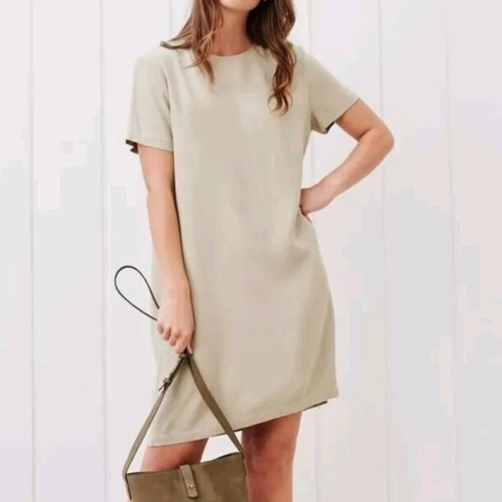 Jenni Kayne Palmer Crepe T-Shirt Mini Dress In Willow XS​​​